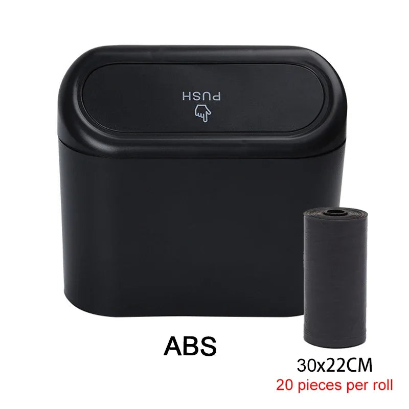 Mini Car Trash Can with Lid & 60 Garbage Bags