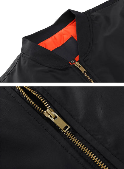 Men's Padded Bomber Jacket, Retro Pilot Varsity Streetwear Coat