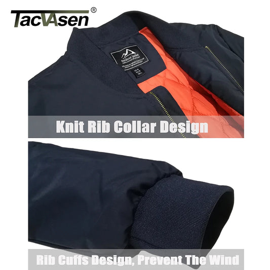 Men's Padded Bomber Jacket, Retro Pilot Varsity Streetwear Coat