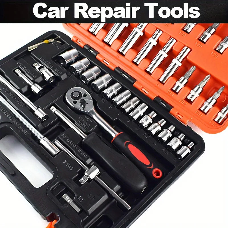 Motorcycle & Off-Road Car Repair Tool Kit — Complete Stainless Steel Set