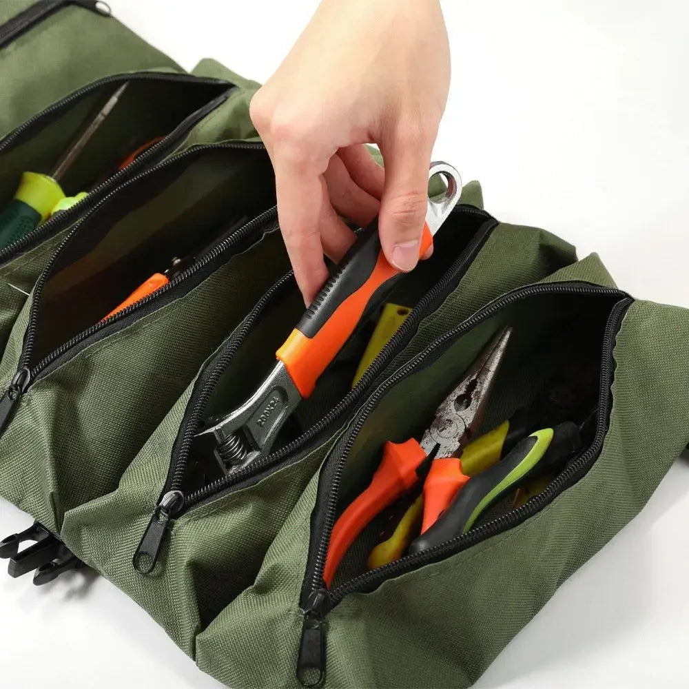 Roll-Up Tool Organizer Pouch, multi-Pocket