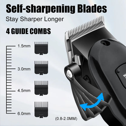 HIENA Professional Hair Clipper Kit, LCD Display Electric Grooming Set for Men
