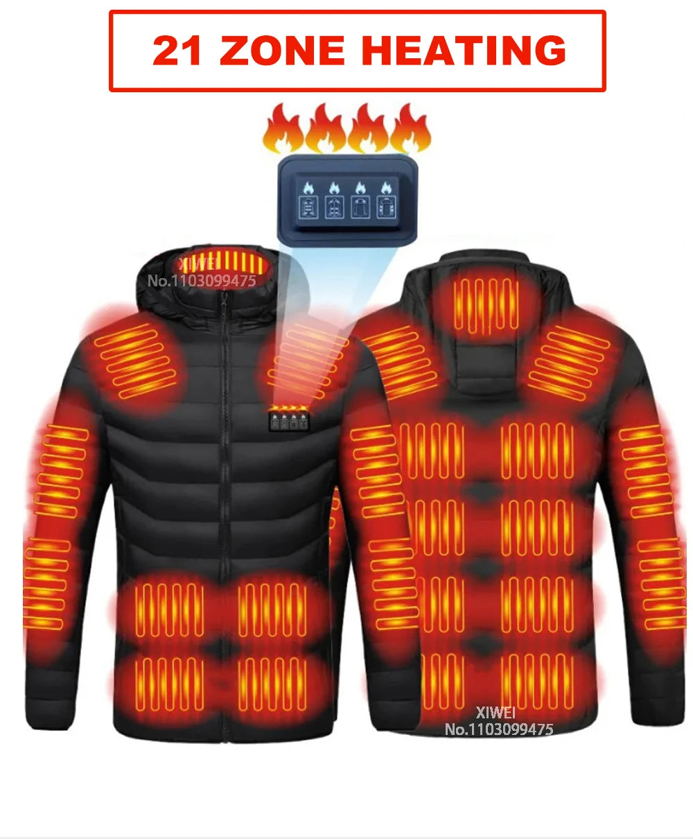 USB Electric Heated Jacket,2-21 Heating Zones
