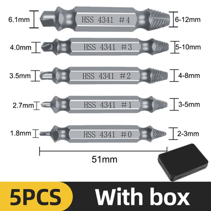 Damaged Screw & Broken Bolt Extractor Set