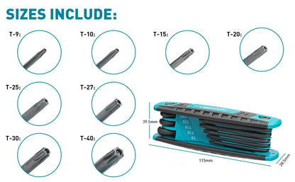 8-in-1 Folding Allen & Torx Wrench Set, Metric Hex Key Kit