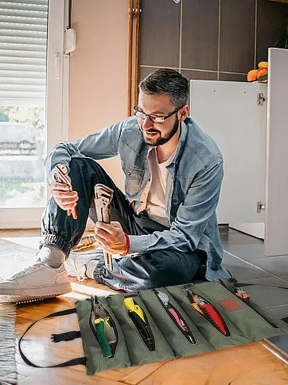 Roll-Up Tool Organizer Pouch, multi-Pocket