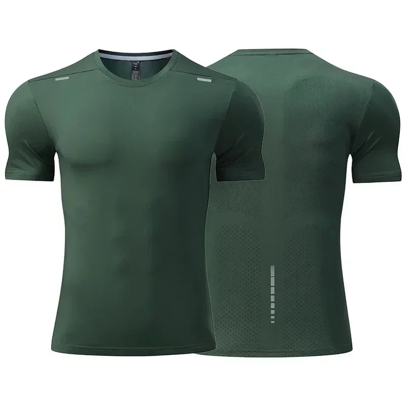 Men's Quick Dry Short Sleeve Sports Top, Breathable Cycling & Running Tee