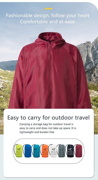 Men's Waterproof Windbreaker, Quick Dry Sun Protection Jacket