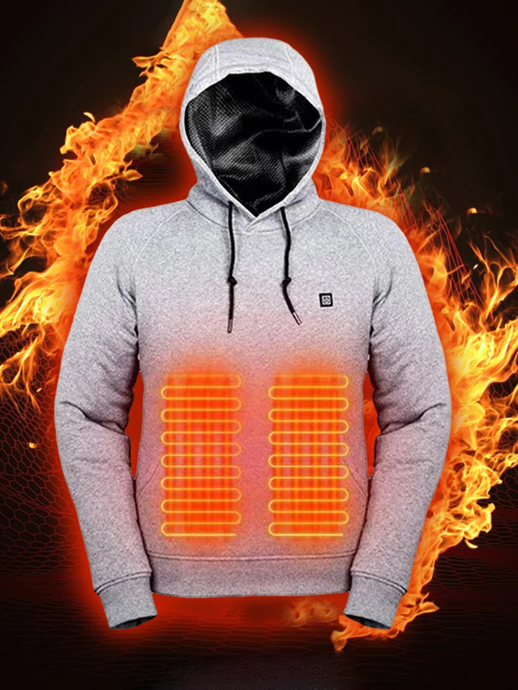USB Heated Hoodie, 3 Heat Levels, Vintage Outdoor