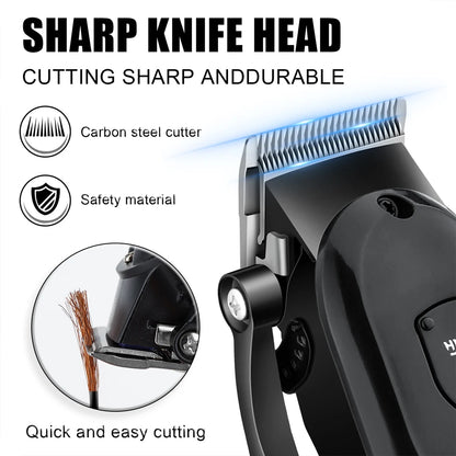HIENA Professional Hair Clipper Kit, LCD Display Electric Grooming Set for Men
