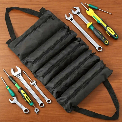 Roll-Up Tool Organizer Pouch, multi-Pocket