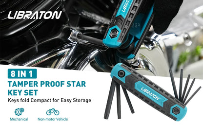 8-in-1 Folding Allen & Torx Wrench Set, Metric Hex Key Kit