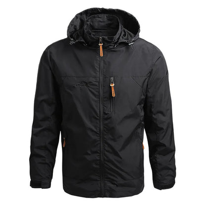 Men's Tactical Windbreaker Jacket, Waterproof Hooded Field Coat Up to 5XL