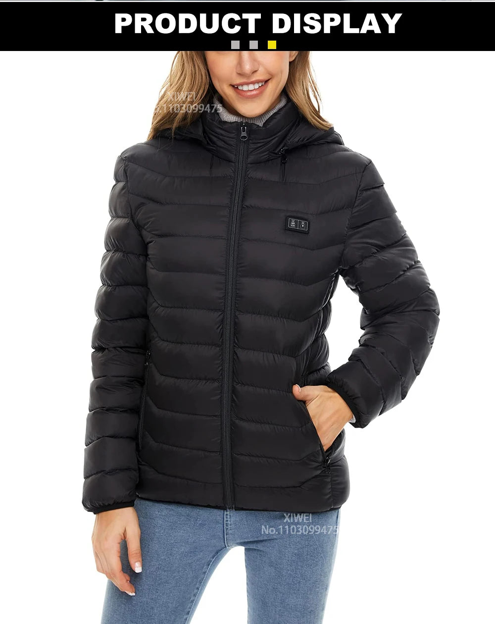 USB Electric Heated Jacket,2-21 Heating Zones
