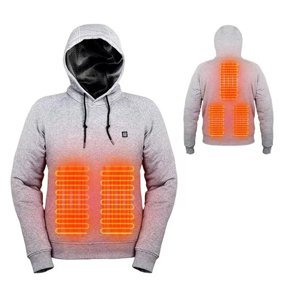 USB Heated Hoodie, 3 Heat Levels, Vintage Outdoor
