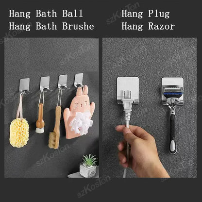 No-Drill Razor Holder, Adhesive Wall-Mounted Bathroom Hook