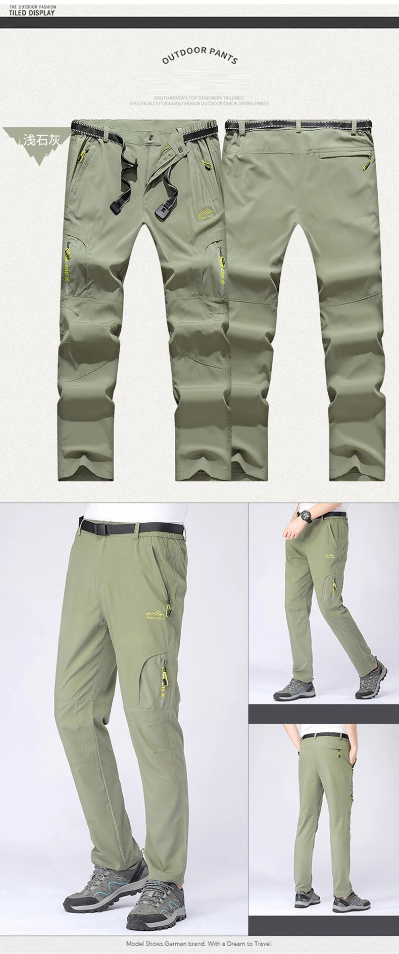 Men's Lightweight Tactical Hiking Pants, Quick Dry Stretch Up to 5XL