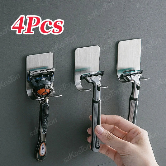 No-Drill Razor Holder, Adhesive Wall-Mounted Bathroom Hook