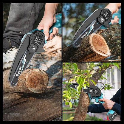 6-Inch Cordless Mini Chainsaw, 18V Compatible Electric Chain Saw