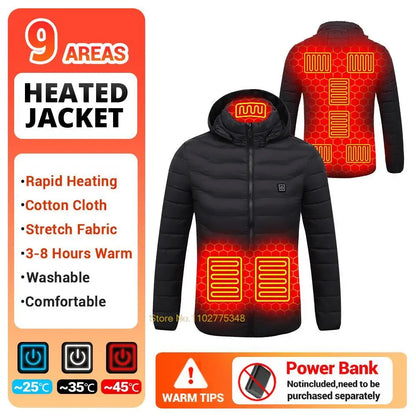 USB Electric Heated Jacket,2-21 Heating Zones