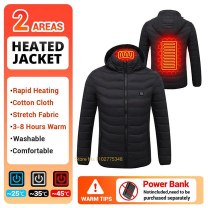 USB Electric Heated Jacket,2-21 Heating Zones