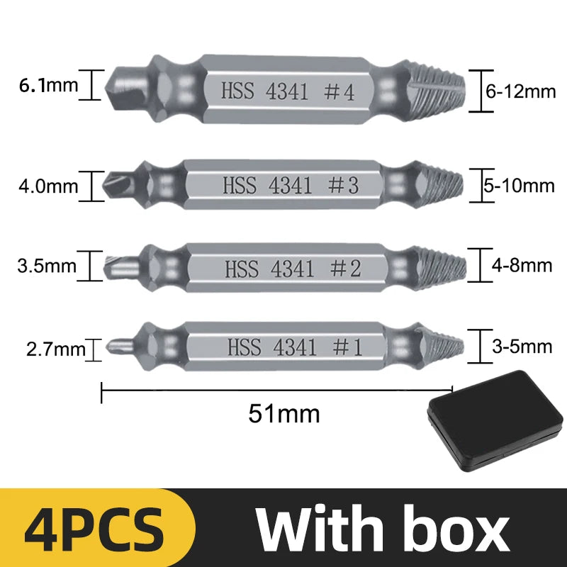 Damaged Screw & Broken Bolt Extractor Set