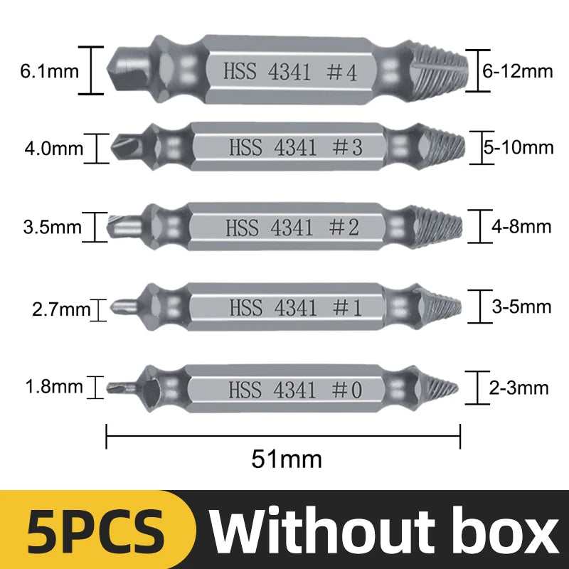 Damaged Screw & Broken Bolt Extractor Set