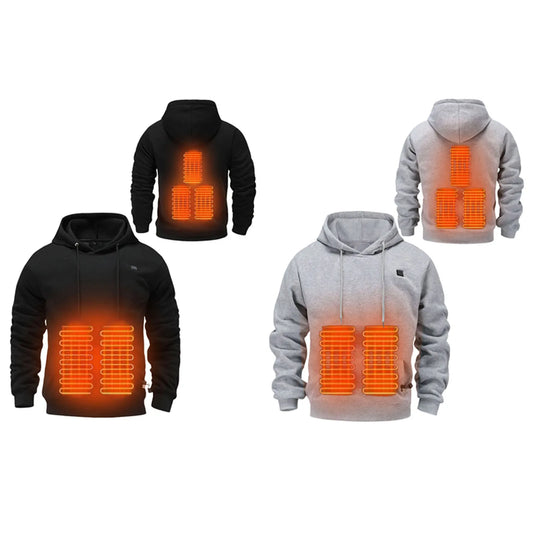 USB Heated Hoodie Sweatshirt, Unisex Thickened Pullover