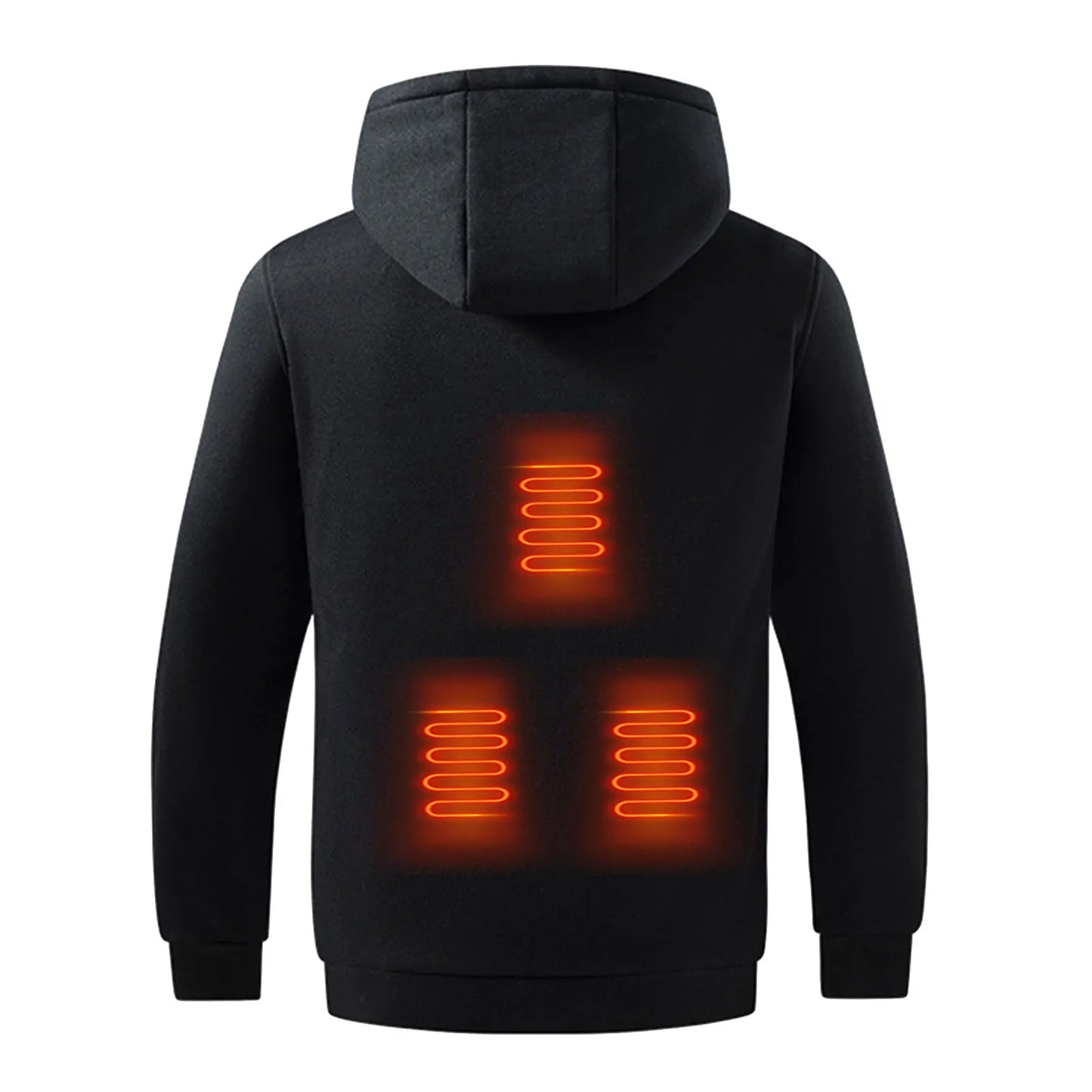 Men's USB Electric Heated Hoodie, Fleece Outdoor Pullover Sweatshirt