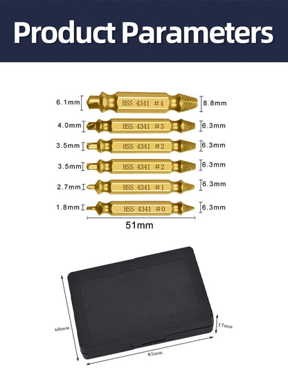 Damaged Screw & Broken Bolt Extractor Set