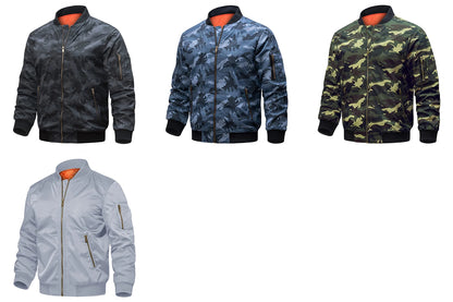 Men's Padded Bomber Jacket, Retro Pilot Varsity Streetwear Coat