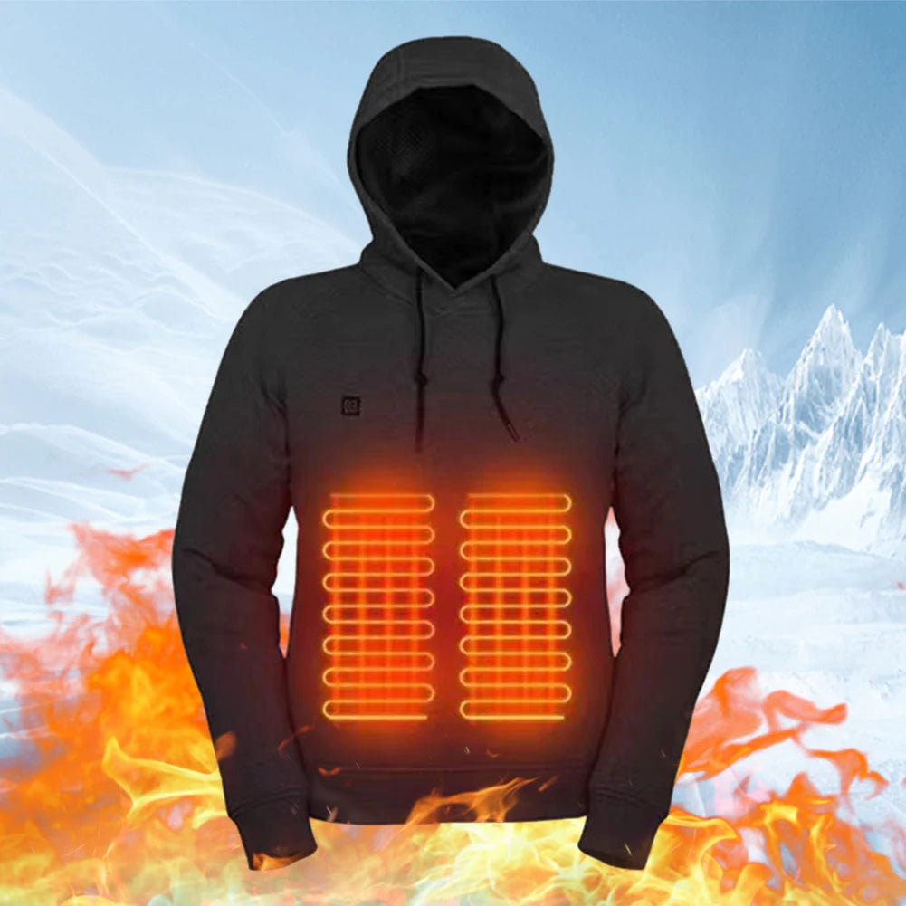 USB Heated Hoodie, 3 Heat Levels, Vintage Outdoor