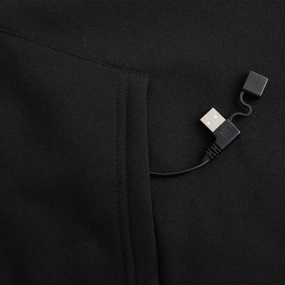 USB Heated Hoodie Sweatshirt, Unisex Thickened Pullover