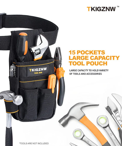 Tool Belt Pouch, 6 Pockets & 9 Screwdriver Loops