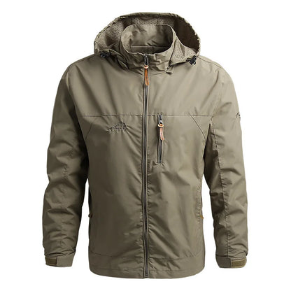 Men's Tactical Windbreaker Jacket, Waterproof Hooded Field Coat Up to 5XL