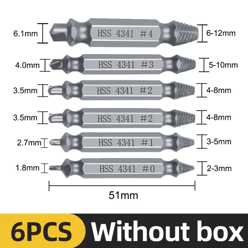 Damaged Screw & Broken Bolt Extractor Set