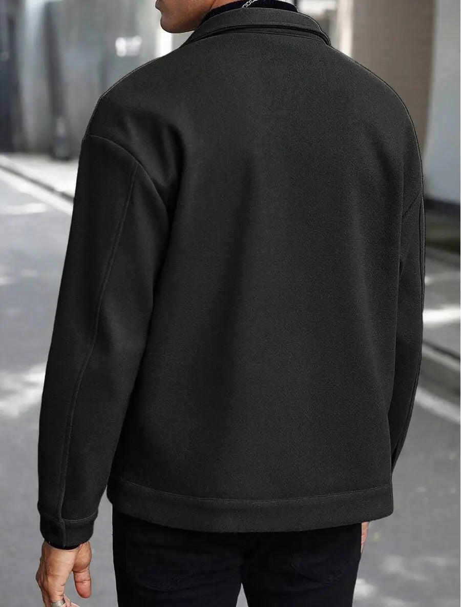 Men's Casual Shacket, Button-Up Overshirt Spring Jacket