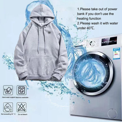 USB Heated Hoodie, 3 Heat Levels, Vintage Outdoor