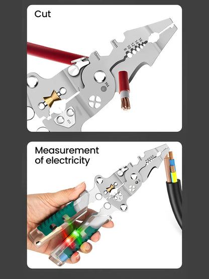 Foldable Wire Stripper & Crimping Pliers — Multifunctional
