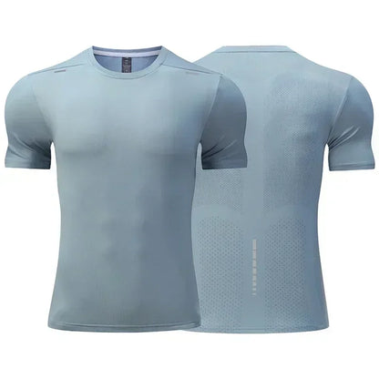 Men's Quick Dry Short Sleeve Sports Top, Breathable Cycling & Running Tee