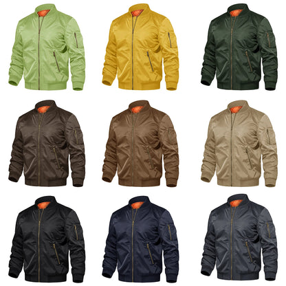 Men's Padded Bomber Jacket, Retro Pilot Varsity Streetwear Coat