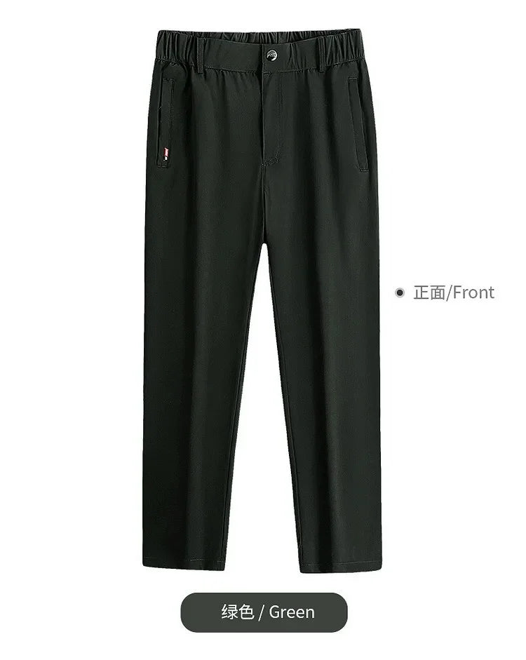 Men's Ice Silk Summer Pants, quick Dry Stretch Up to 7XL