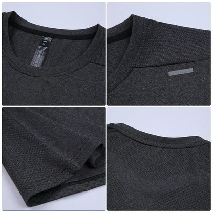 Men's Quick Dry Short Sleeve Sports Top, Breathable Cycling & Running Tee