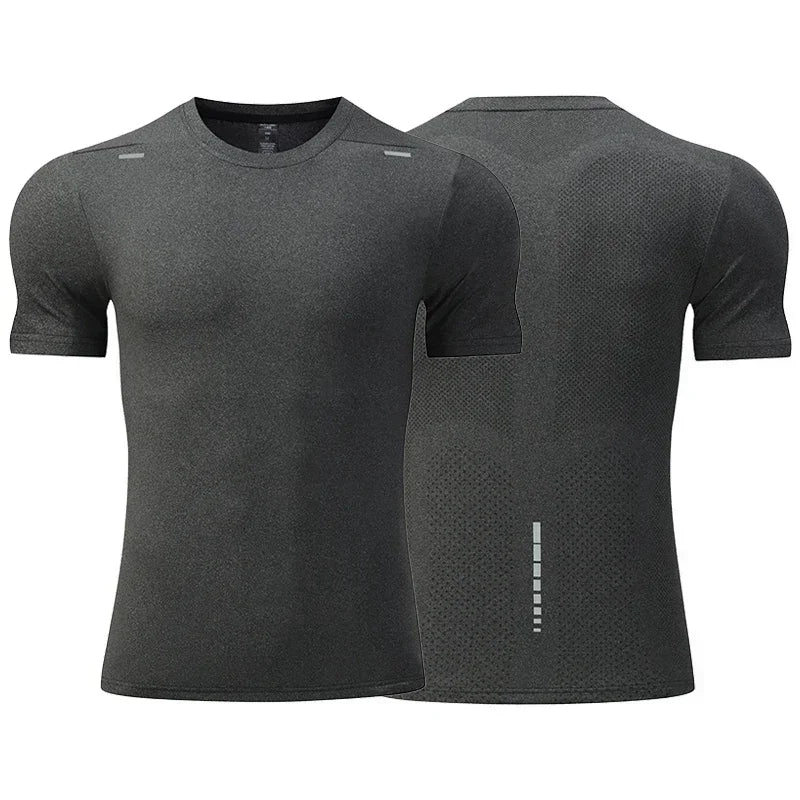 Men's Quick Dry Short Sleeve Sports Top, Breathable Cycling & Running Tee