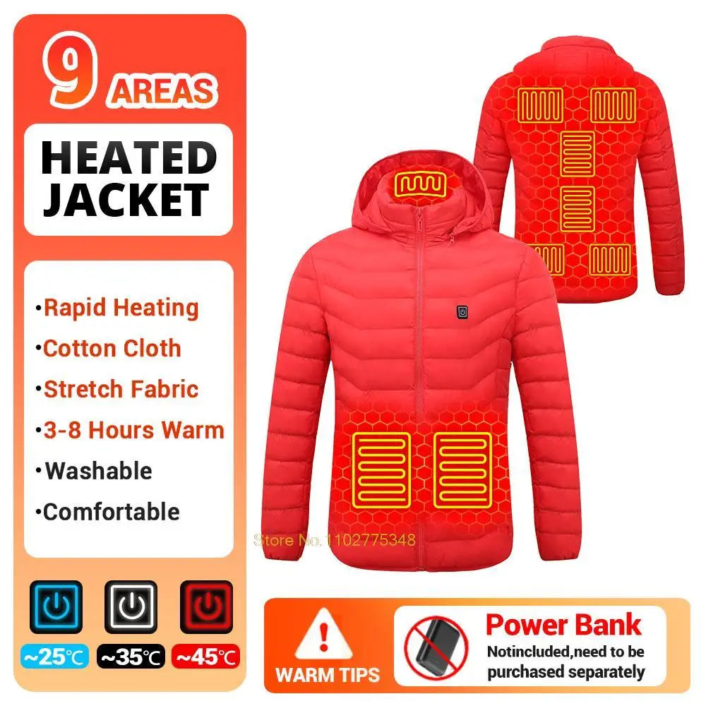 USB Electric Heated Jacket,2-21 Heating Zones