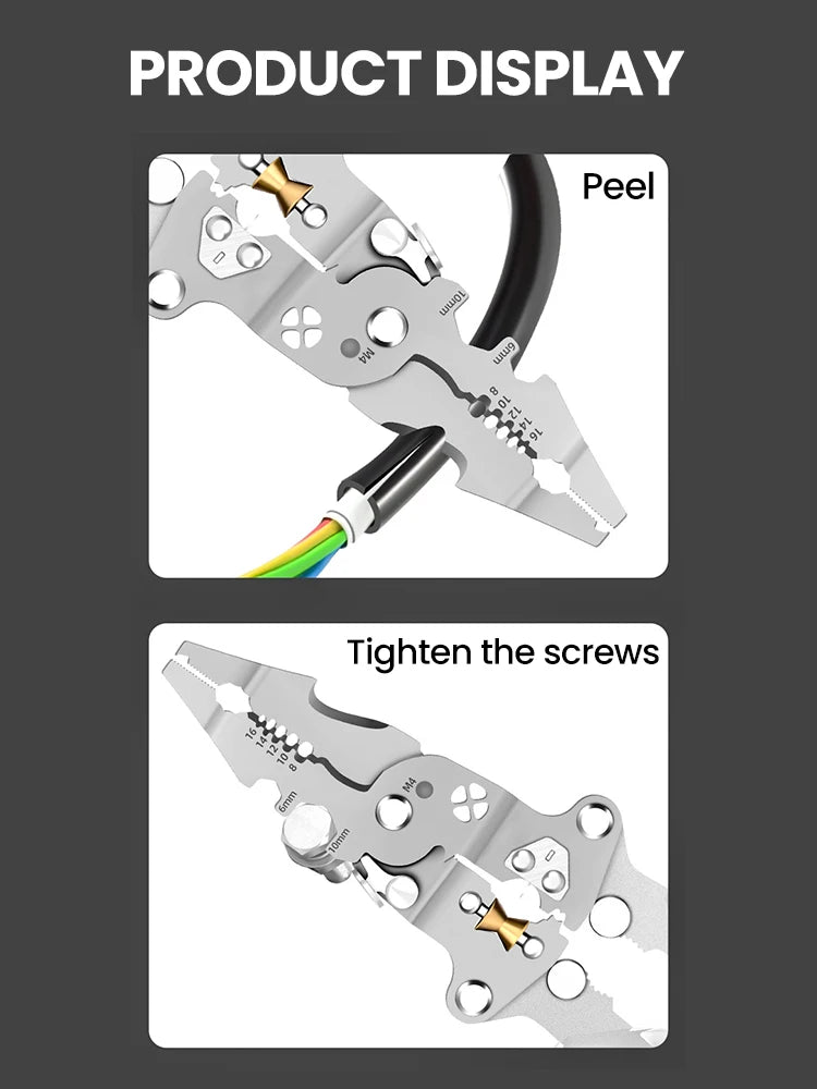 Foldable Wire Stripper & Crimping Pliers — Multifunctional