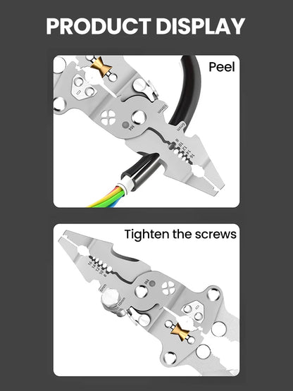 Foldable Wire Stripper & Crimping Pliers — Multifunctional
