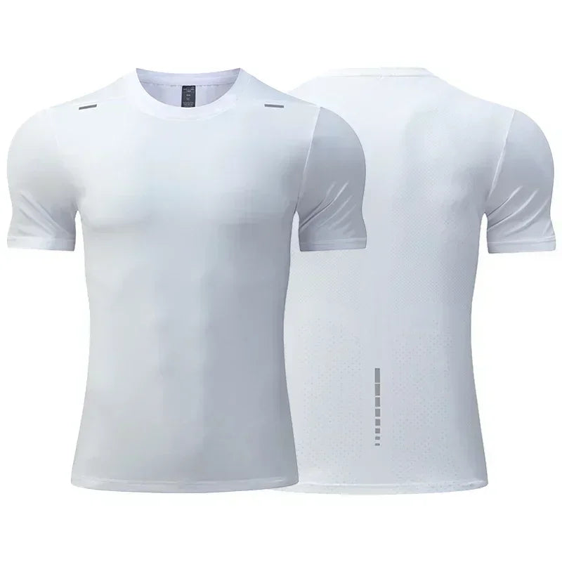 Men's Quick Dry Short Sleeve Sports Top, Breathable Cycling & Running Tee