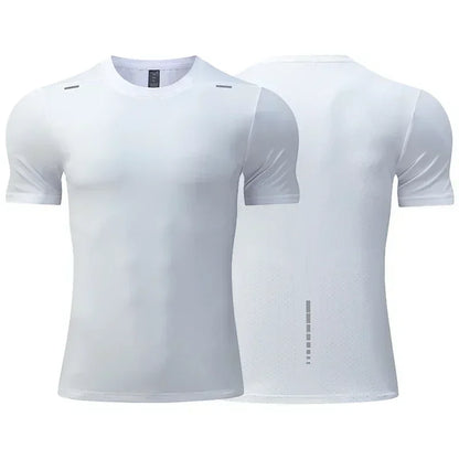 Men's Quick Dry Short Sleeve Sports Top, Breathable Cycling & Running Tee