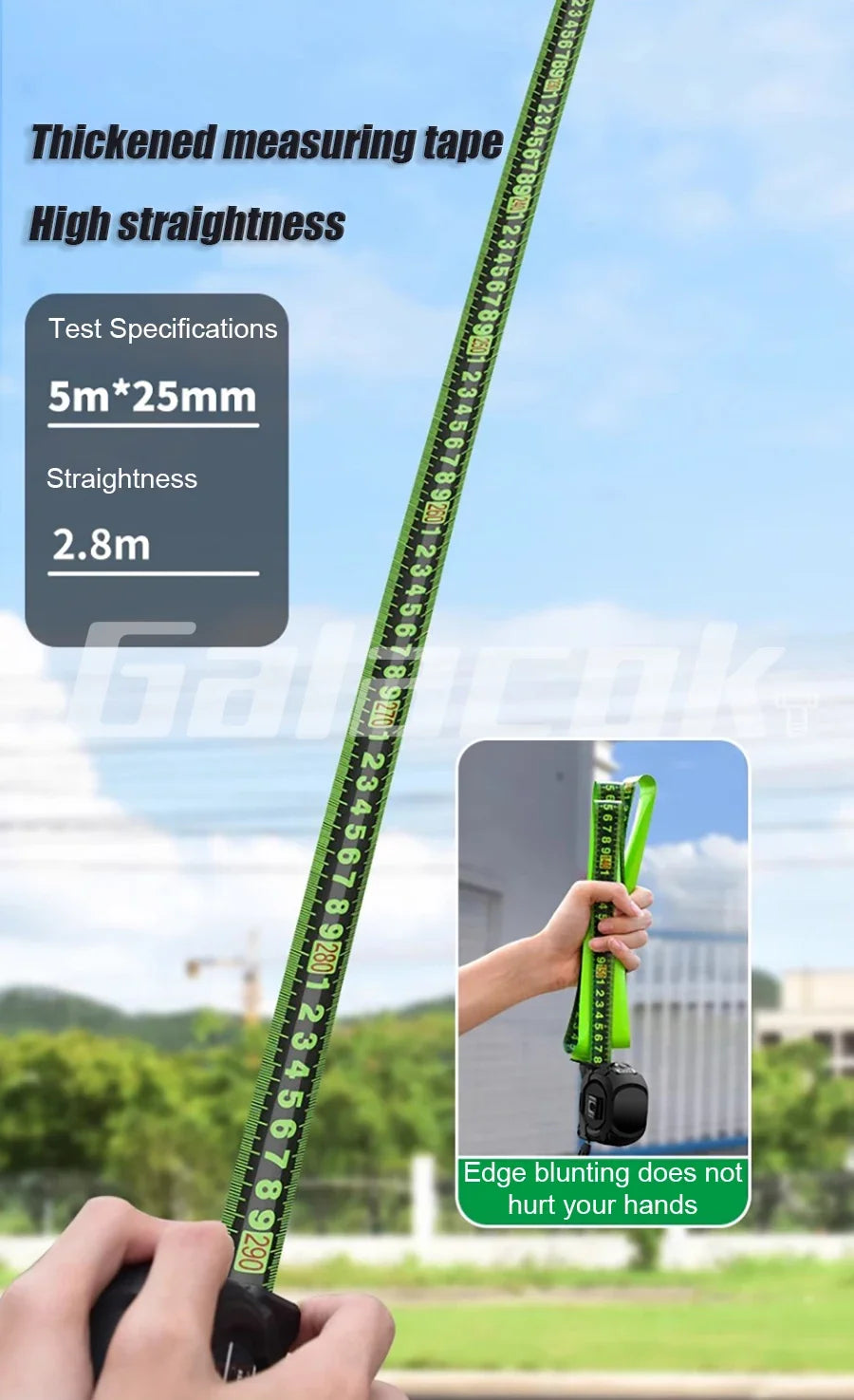 Heavy-Duty Construction Tape Measure, Up to 10M